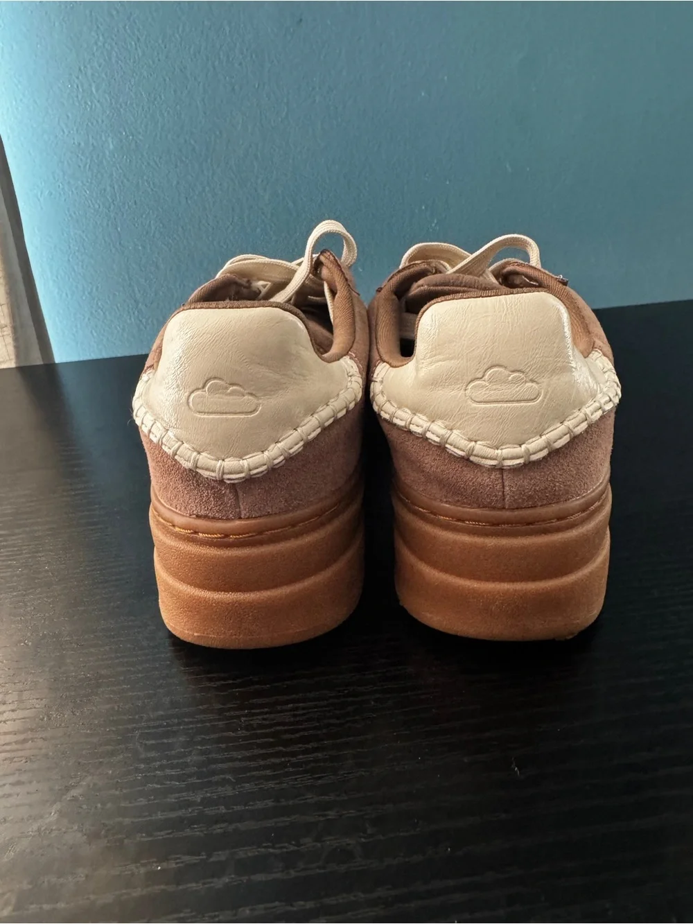 Women’s Platform Sneakers in Brown and Cream